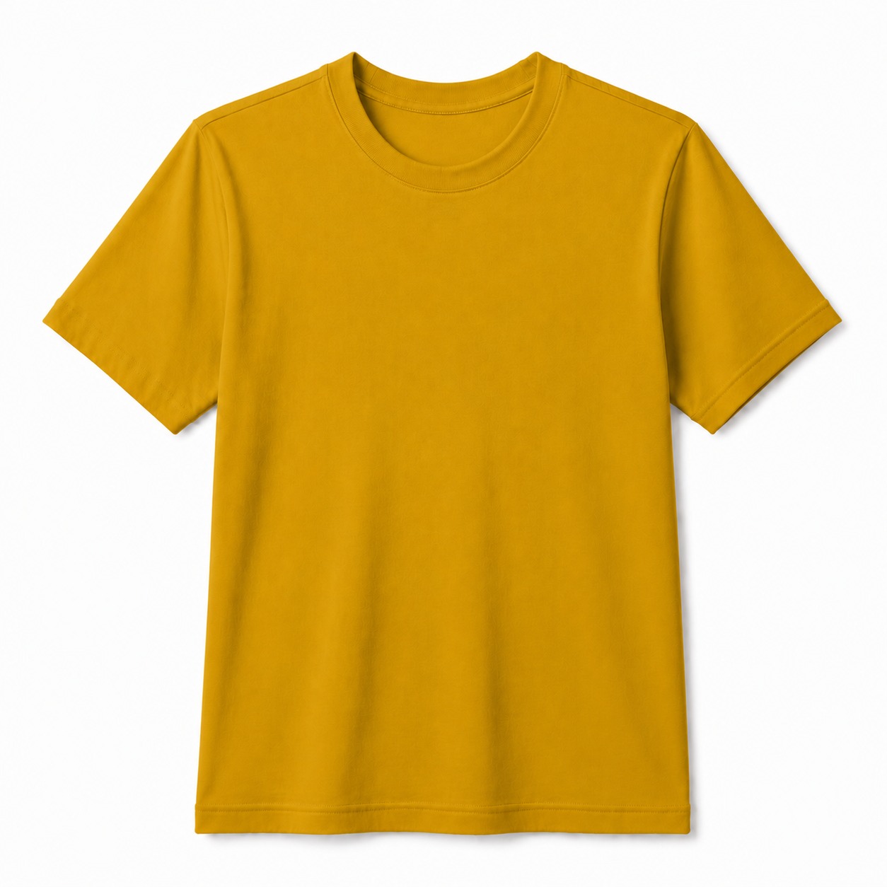 100% Cotton Plain T-Shirt for Kids – Mustard Flatlay