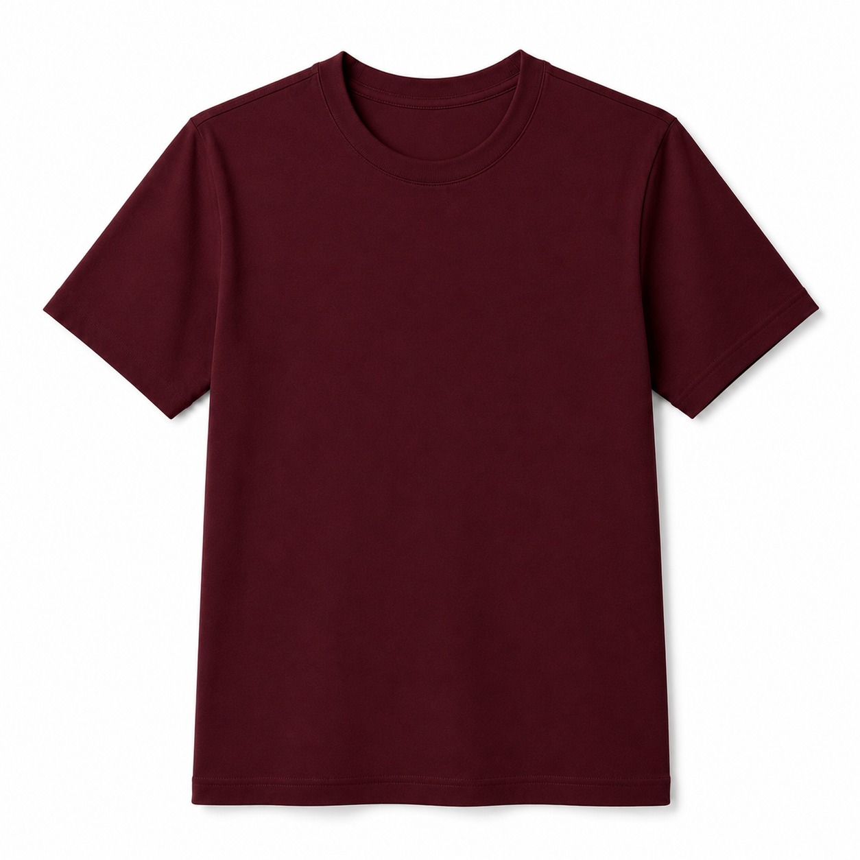 100% Cotton Plain T-Shirt for Kids – Maroon Flatlay