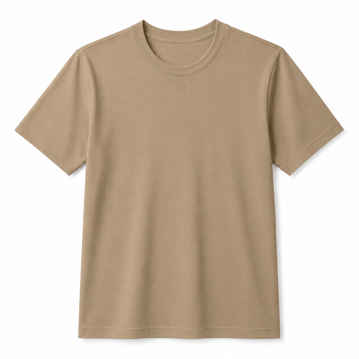 100% Cotton Plain T-Shirt for Kids – Beige Flatlay
