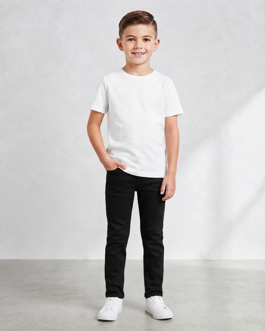 100% Cotton Plain T-Shirt for Kids – White