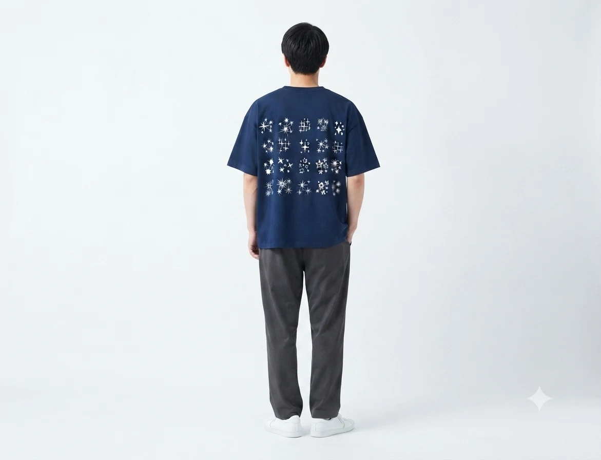 Graphic Drop Shoulder Oversized Tee – Stars