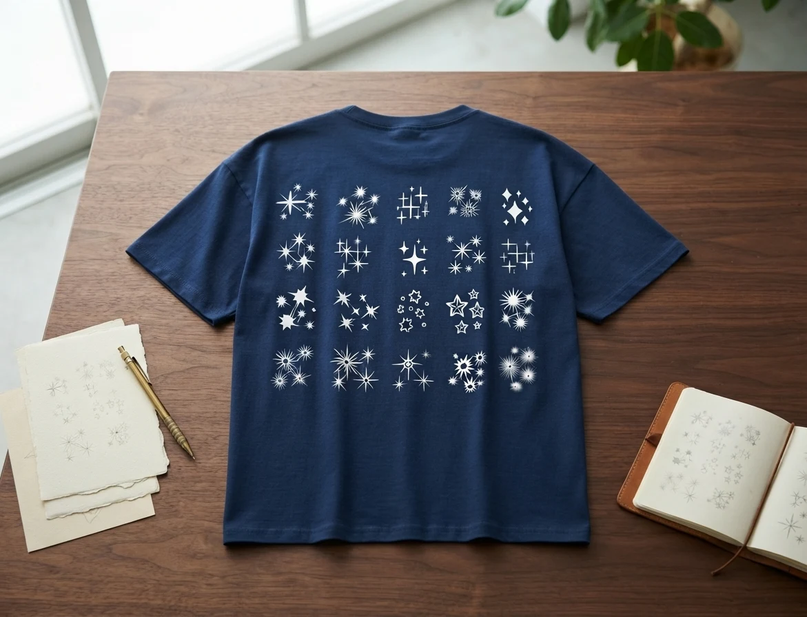 Graphic Drop Shoulder Oversized Tee – Stars
