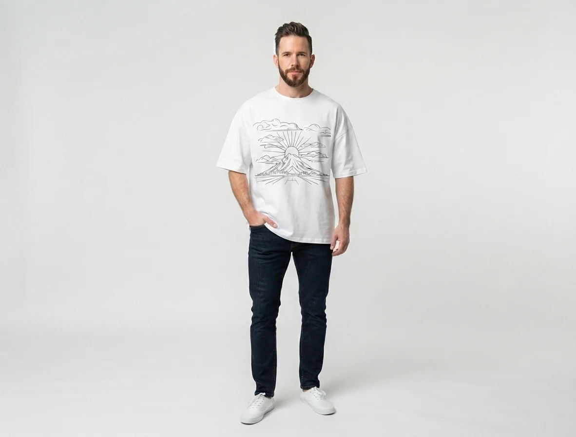 Graphic Drop Shoulder Oversized Tee – Sketch