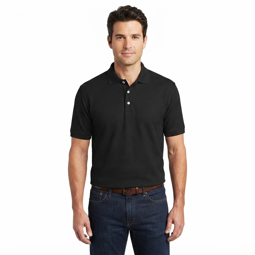 Cotton/Poly Classic Polo Shirt – Black