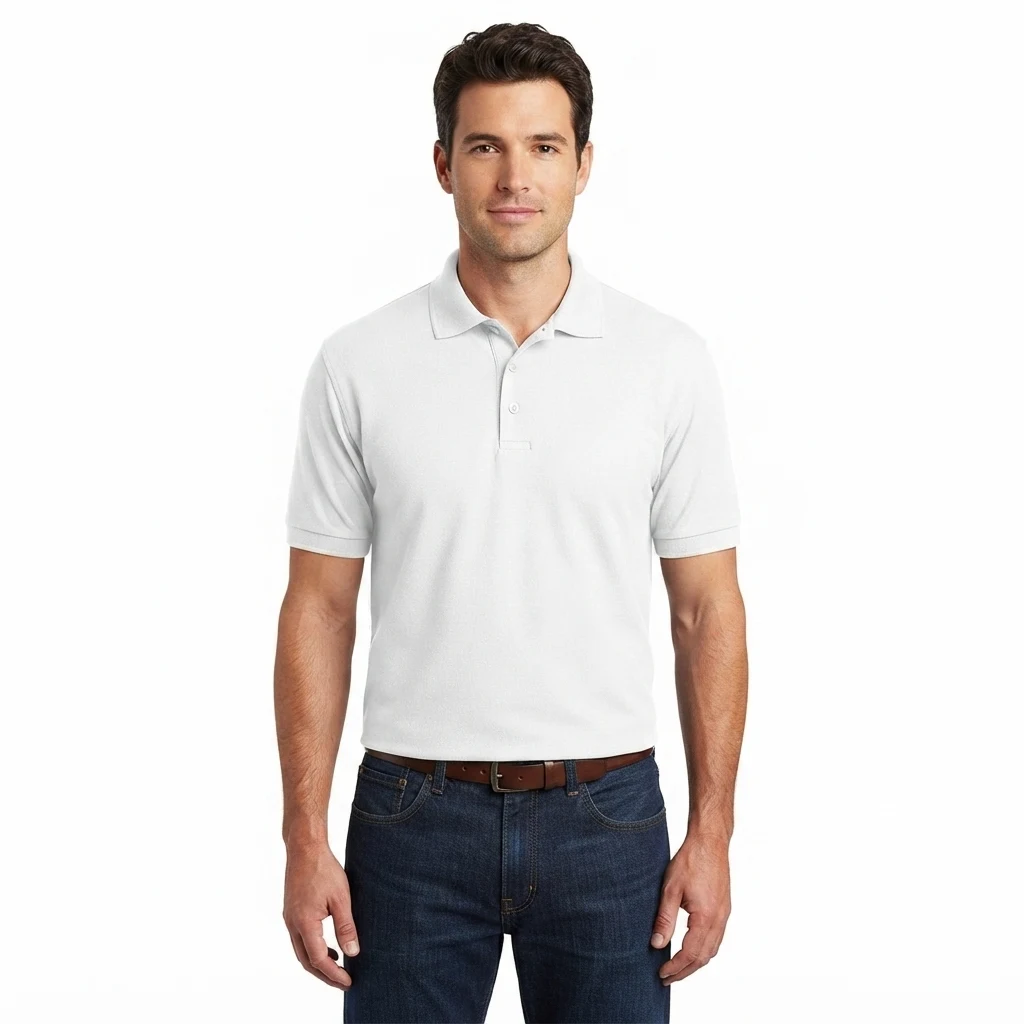 Cotton/Poly Classic Polo Shirt – White