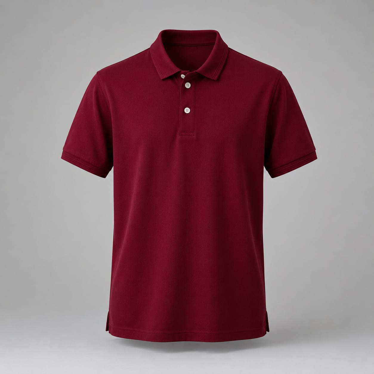 Cotton/Poly Classic Polo Shirt – Maroon Flatlay