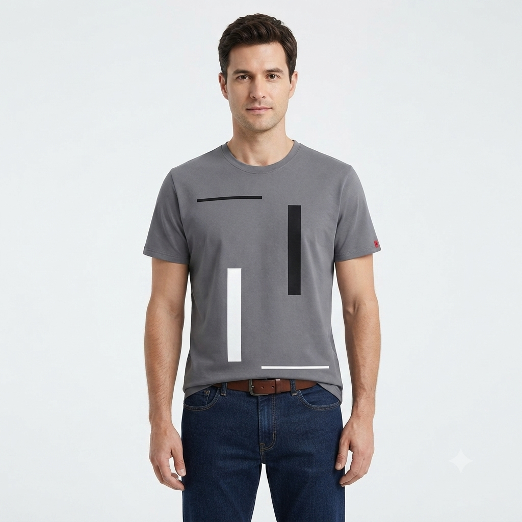 Graphic Printed Tee – Lines