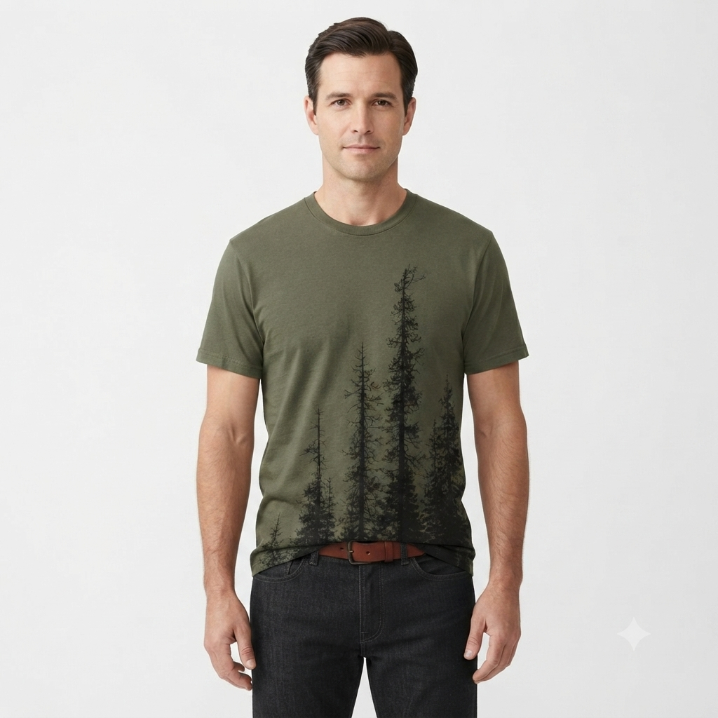 Graphic Printed Tee – Trees