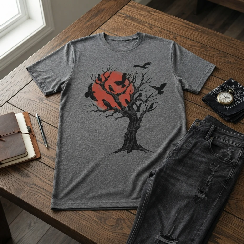 Graphic Printed Tee – Evening Flatlay