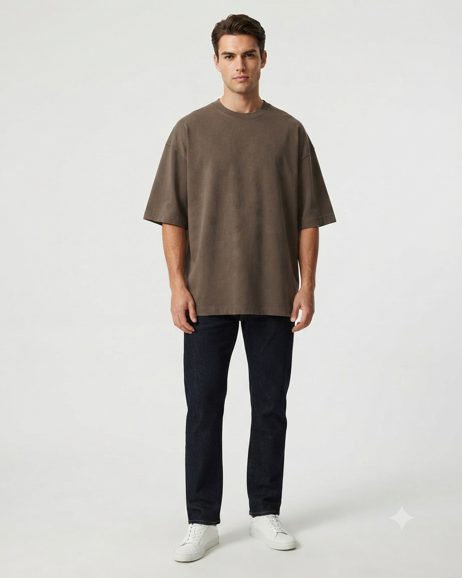 Men Plain Drop Shoulder Tees