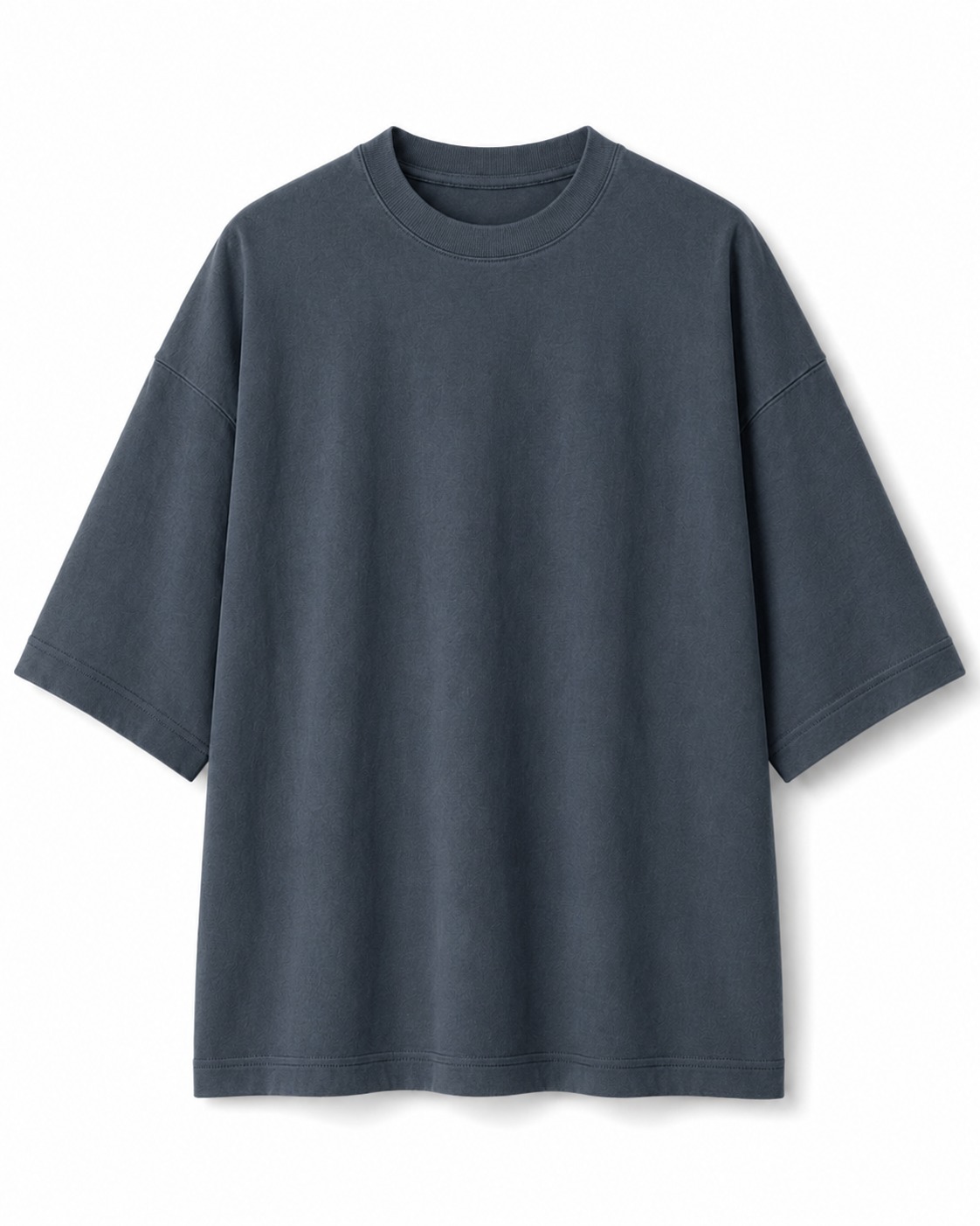 Plain Drop Shoulder Oversized Tee – Black Flatlay