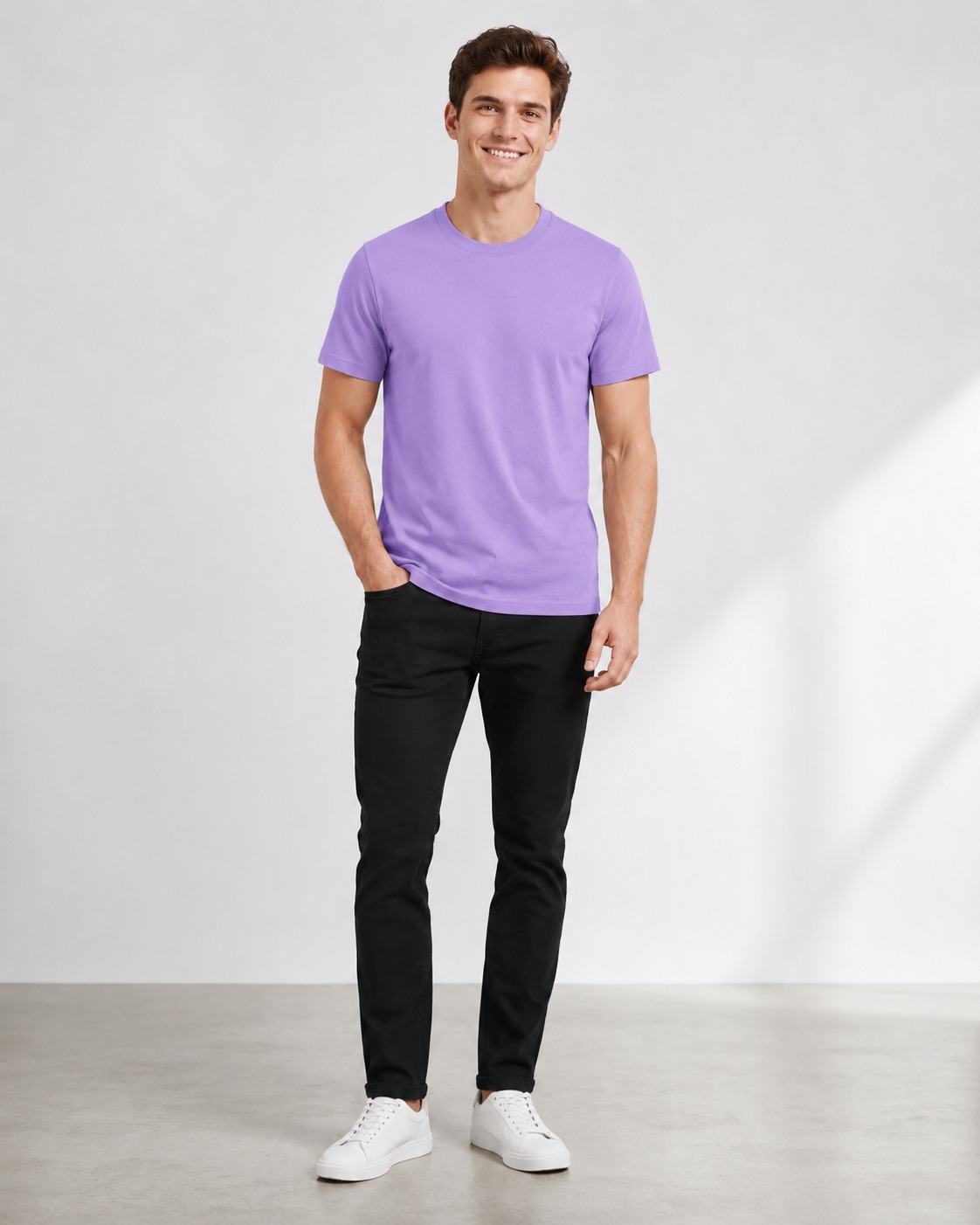 100% Cotton Plain T-Shirt – Lilac