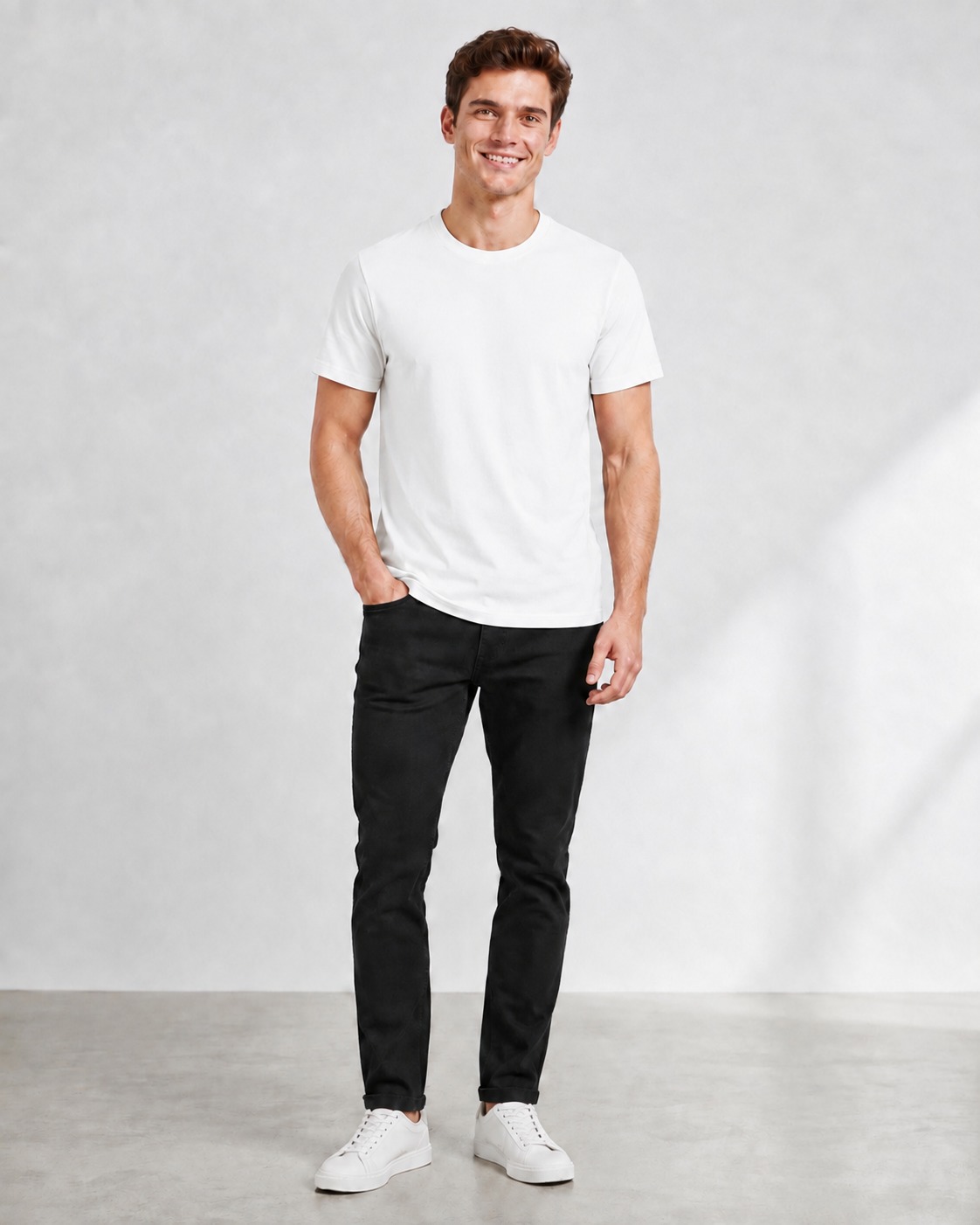 100% Cotton Plain T-Shirt – White